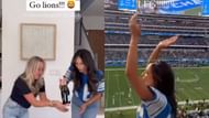 Christen Harper cheers for Jared Goff (Image credit: Christen Harper on Instagram)